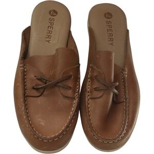 Sperry brown leather Mulefish clog Sz 5M